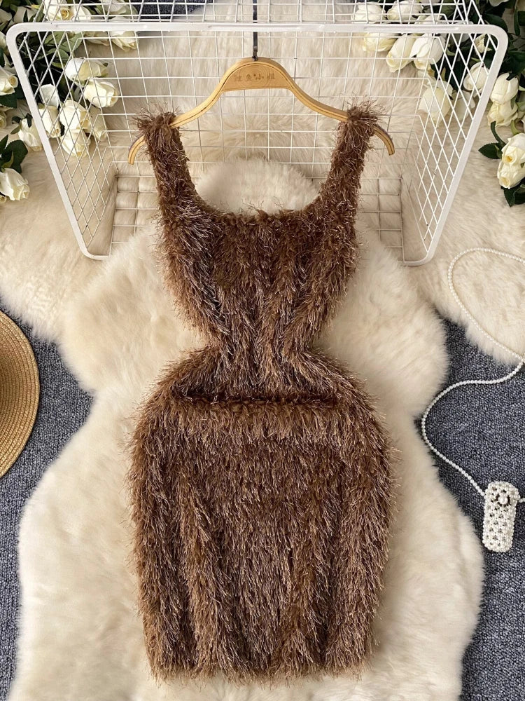 fuzzy bodycon dress Fuzzy Bodycon Midi Dress  Dominique Nicole Boutique