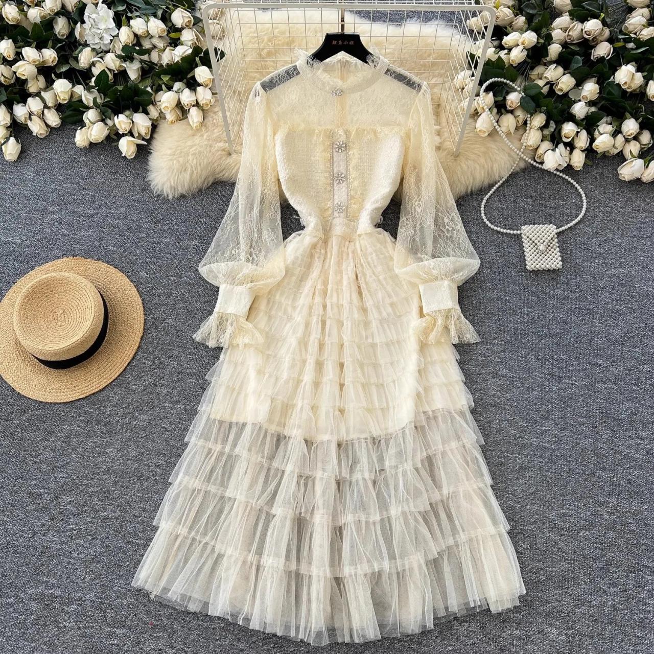 romantic vintage lace wedding dress Siaoryne Romantic Vintage Long Sleeve Lace Wedding Dresses Ball Gown , main image 0