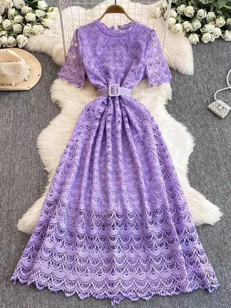 scalloped floral lace dress Floral Lace Mini Dress 12 / Floral Multi main image 0