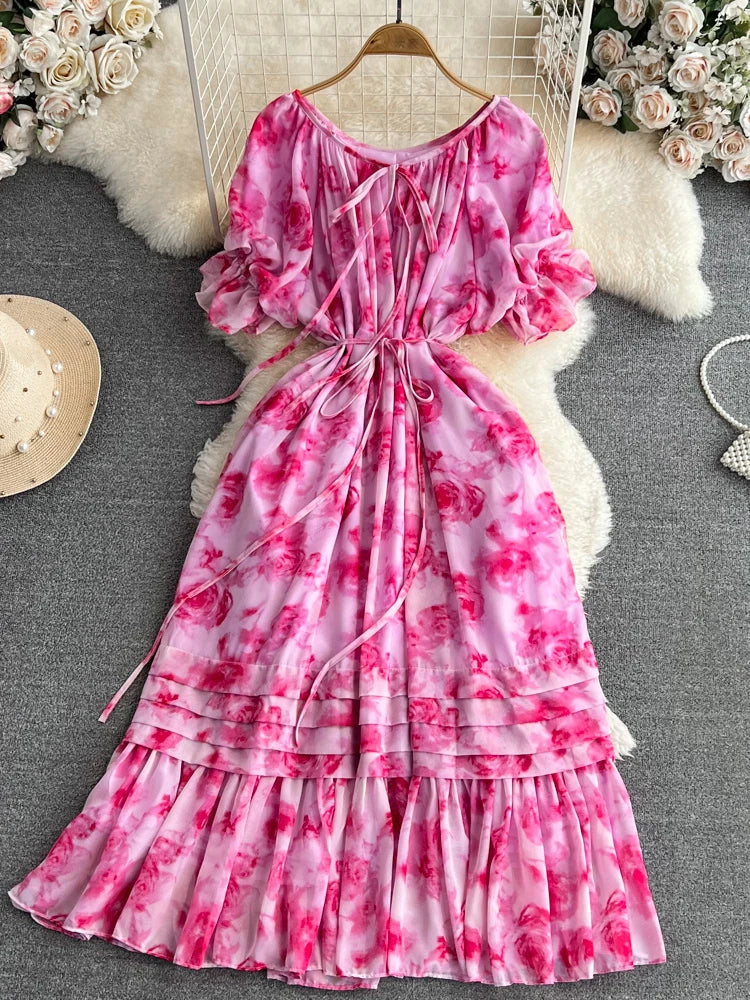 floral pink puffy dress First Communion Dress Girl Pink Puffy Flower Pageant Princess Dresses Baby Girl Ball Gowns