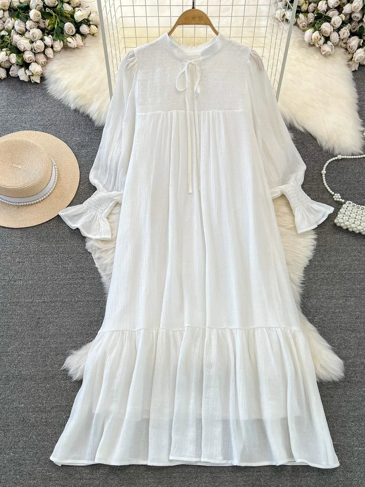 princess polly baby blue dress The Jolene Gown– Custom Boho Lace Western Wedding Dress with Bell Slee – A  Western Wedding Co main image 1