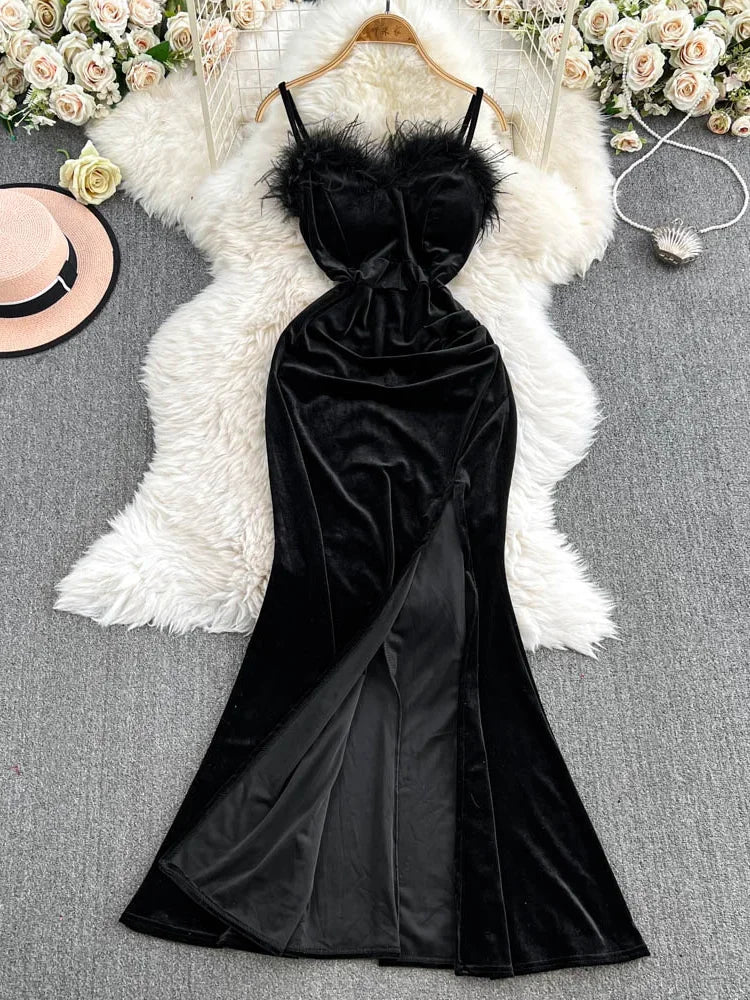 chinese dress ladies Breanna Strapless Chiffon Maxi Dress / Leopard Print | Meshki main image 0