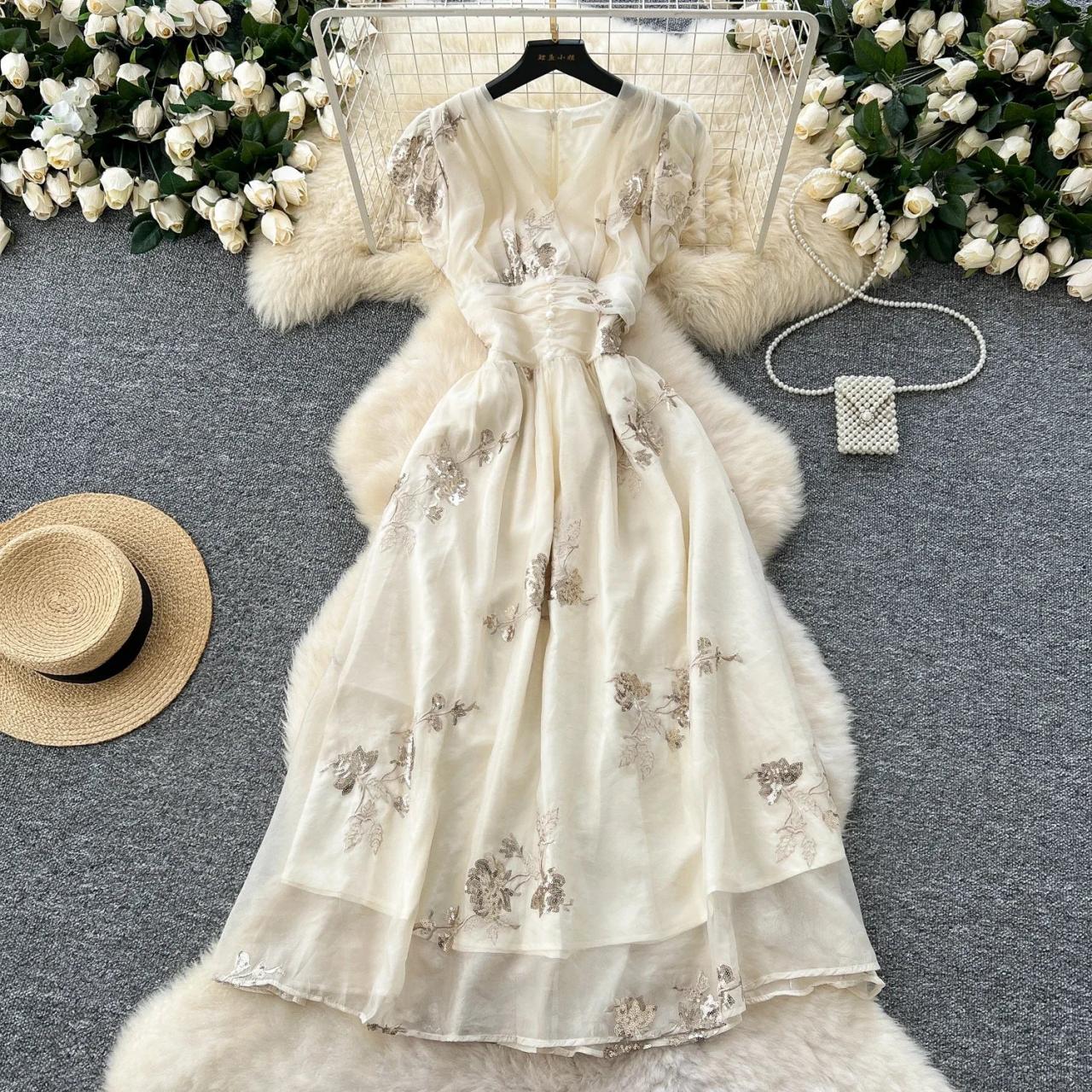sachin and babi light blue dress Juliet Dunn Mink Tie Back Dress - Cream Embroidery