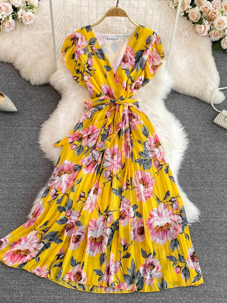neon yellow wrap dress Cute Neon Yellow Dress - Wrap Dress - Long Sleeve Dress - $49.00