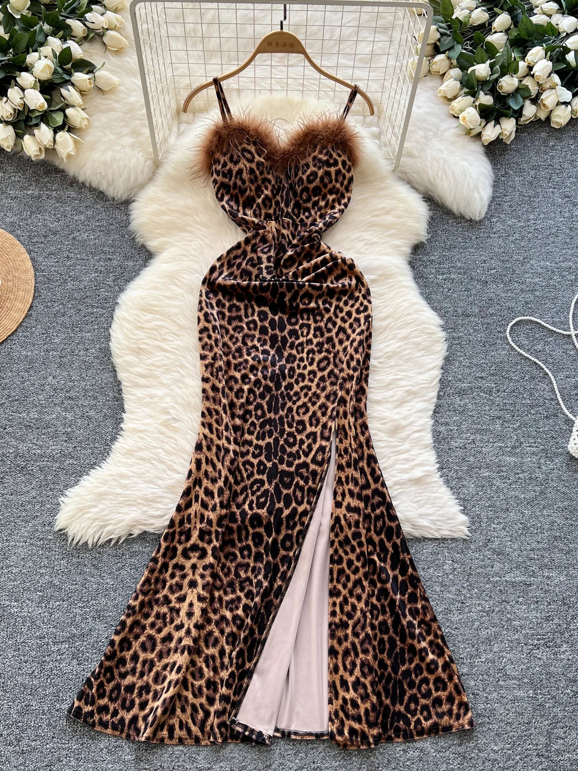 animal print elegant dress A Line Leopard Print Evening Dress Long Formal Party Gown main image 0