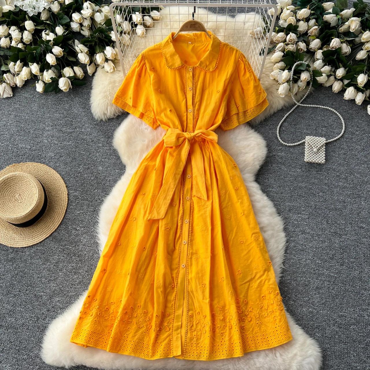yellow embroidered midi dress Honey Blossom Yellow Embroidered Midi Dress – Shop the Mint