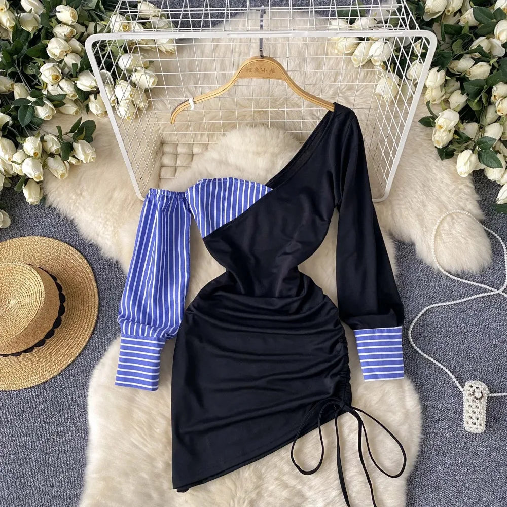 striped asymmetrical dress Girls Birthday Ball Gown Mermaid Dresses Girls Party Evening Dresses main image 0