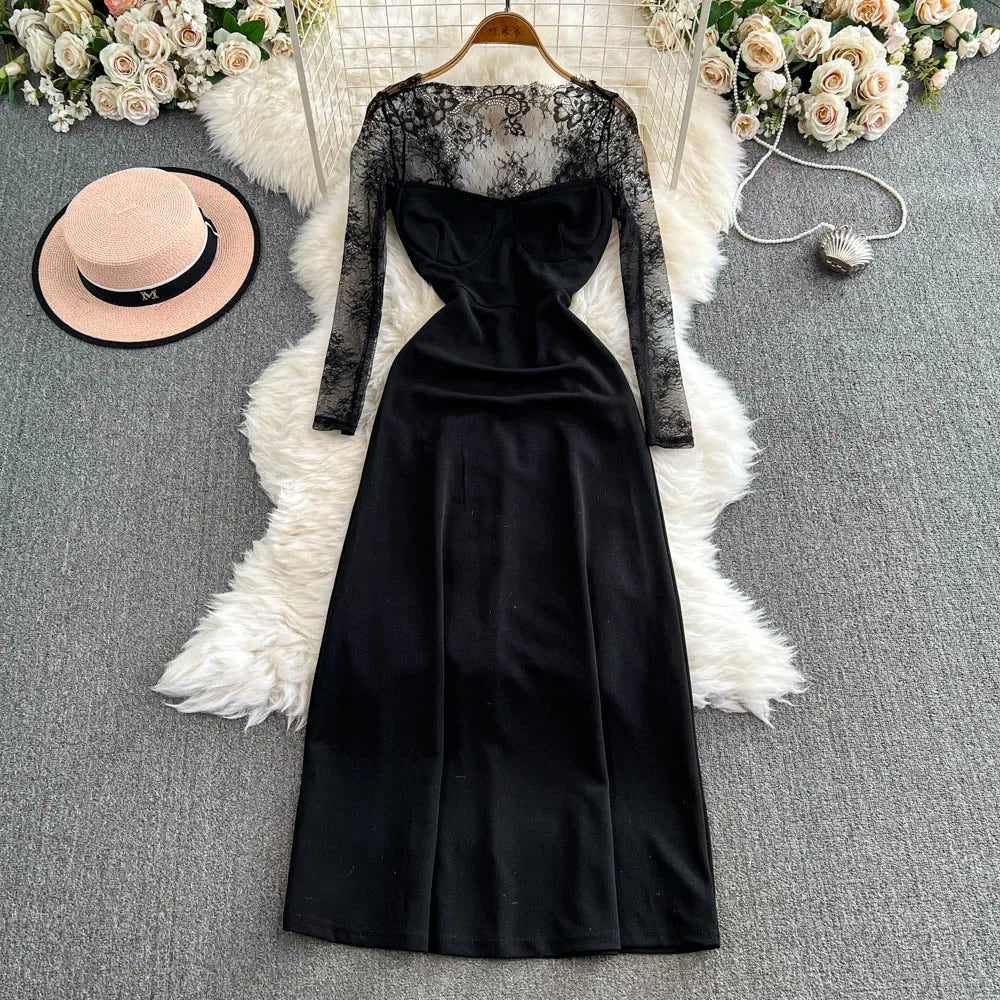 black lace off the shoulder bodycon dress Lumalex Black Lace Off Shoulder Bodycon Maxi Dress, Luxury Dress For  Parties Party Night Dining Date Night Summer Flowy, Wedding Guest,  Graduation Dress