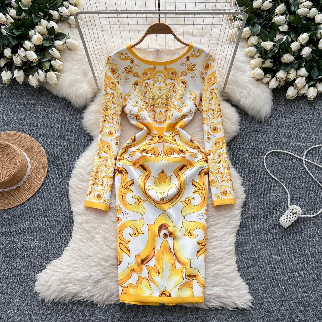 baroque gold dress Final Sale main image 0