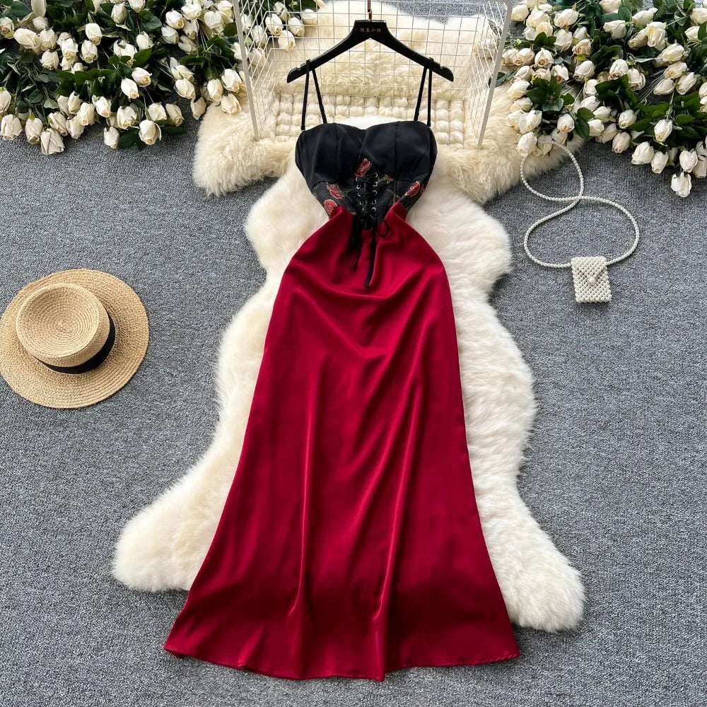 Strapless Corset Gown With Velvet Maxi Skirt