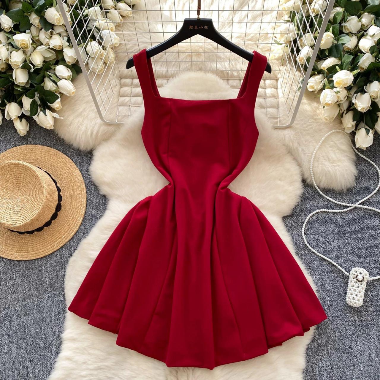 short flared bridesmaid dresses Amoris T822 Short Midi A Line Cocktail Dress main image 1
