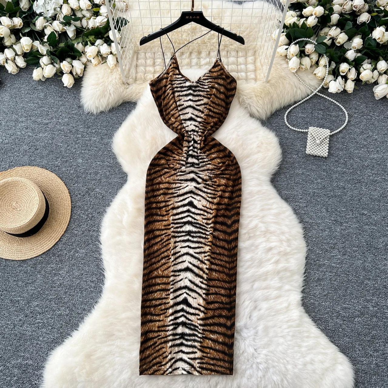 tiger stripe bodycon dress Tiger Print Nefertiti Bodycon Dress L