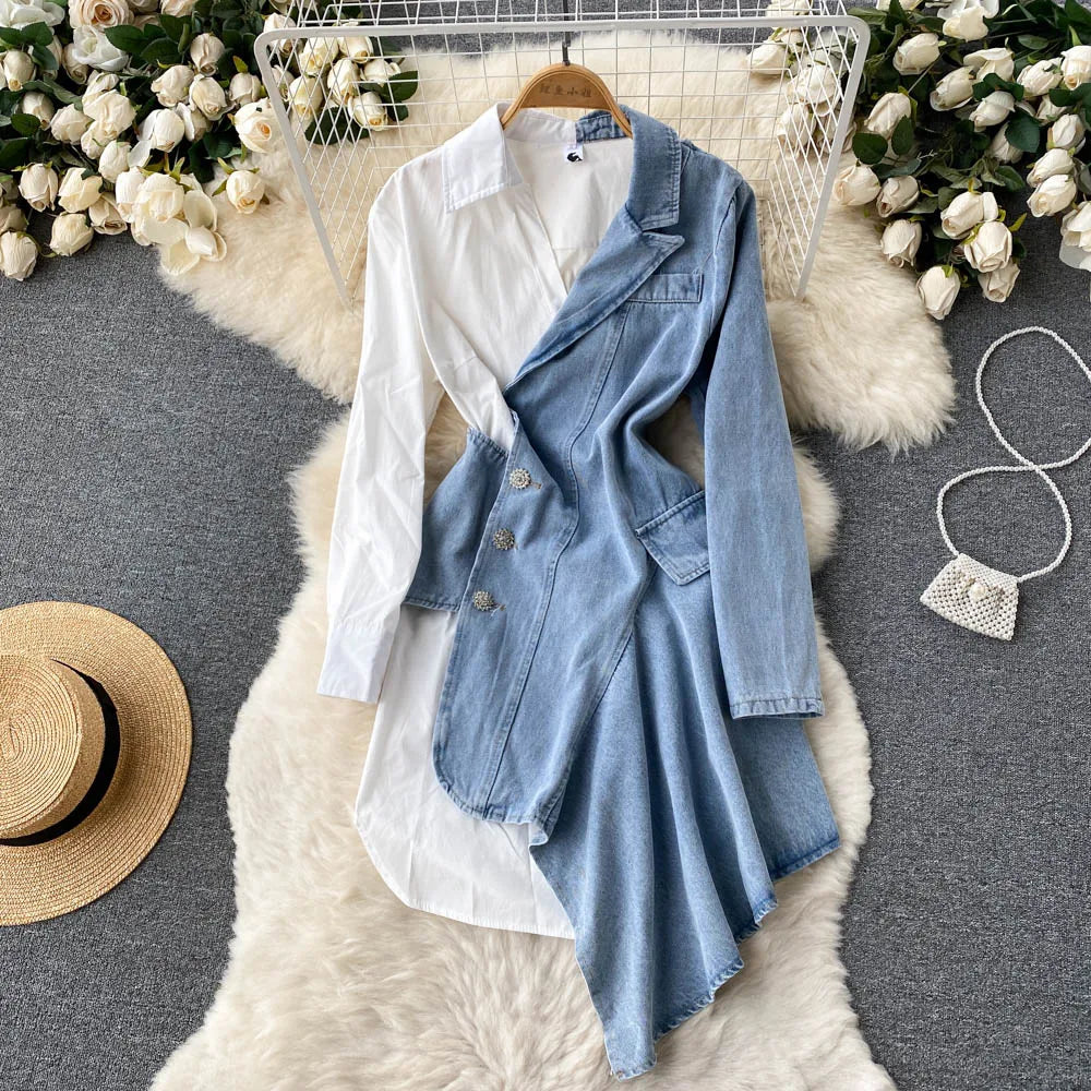 asymmetrical dress white Asymmetrical Ruffle Midi Dress White main image 1