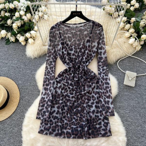 long sleeve leopard print bodycon dress Darcie Leopard Print Bodycon Dress